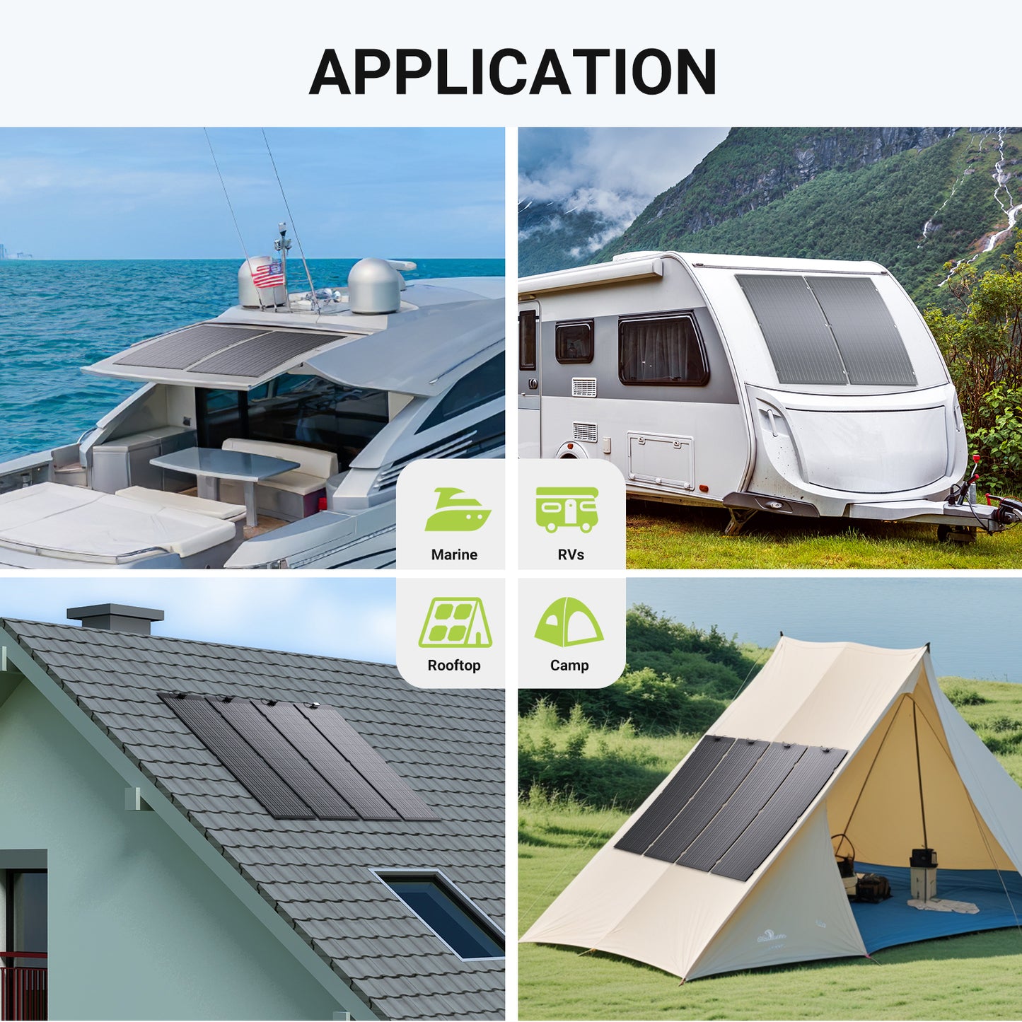 240W Flexible Solar Panel Kit, 2 x 120 W Flexible Solar Cell Module, IP67 for Balcony Motorhome, Car, Shed, Roof, Boat ,Off Grid