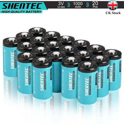 SHENTEC 20Pcs 1000mAh 3Volt CR-2 CR2 Lithium Battery For DR2R DLCR2 KCR2 CR17355