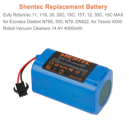 SHENTEC 14.4V 4000mAh Replacement Battery for Eufy RoboVac