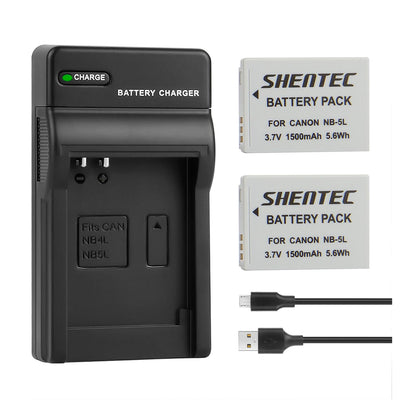 SHENTEC Li-ion Battery Charger for Canon PowerShot Digital IXUS