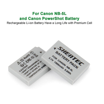 SHENTEC Li-ion Battery Charger for Canon PowerShot Digital IXUS