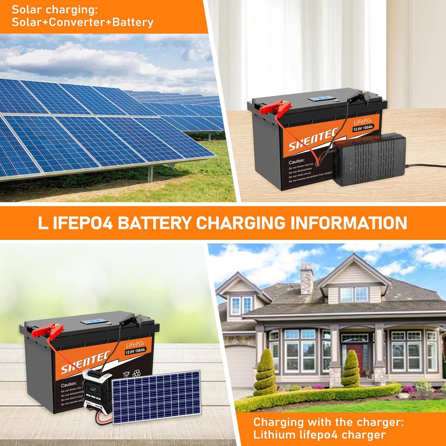 SHENTEC 12V 150Ah LiFePO4 Battery with 150A BMS 4000-10000 Cycles Deep Cycle