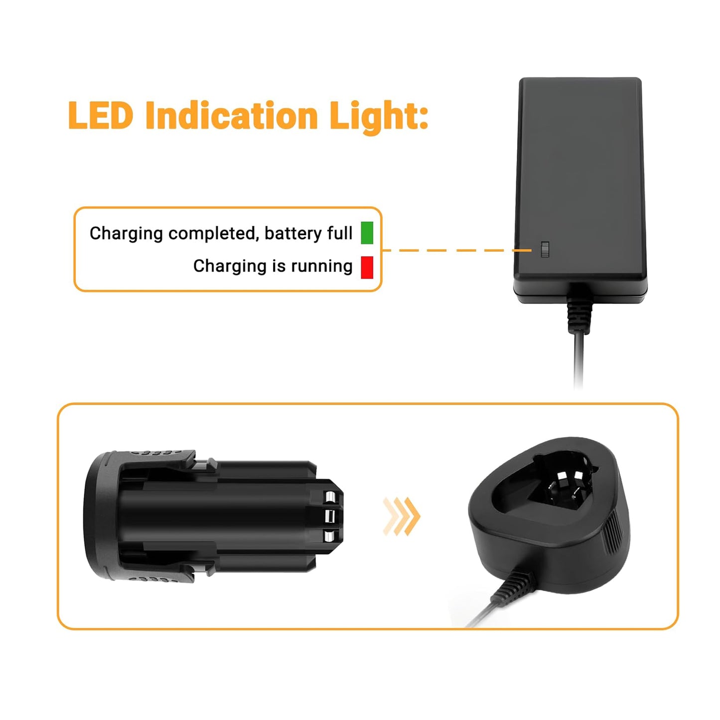 SHENTEC 3000ｍAh 12V Lithium-Ion Battery Compatible with Dremel (12V Charger Include)