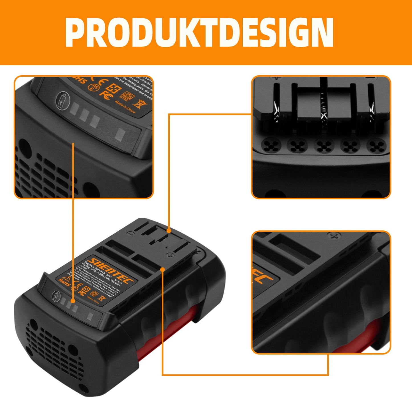SHENTEC 5.0AH 36V Li-ion Battery For Bosch BAT810 BAT818 BAT840 GSR GSB