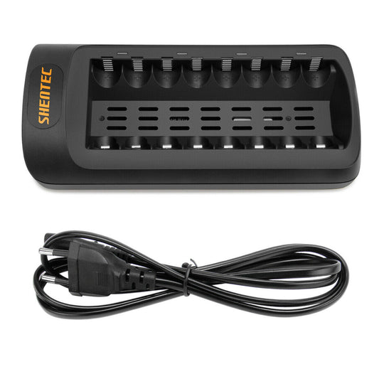 SHENTEC Intelligent LED Charger for 8 AA/AAA Ni-MH/Ni-Cd Rechargeable Batteries