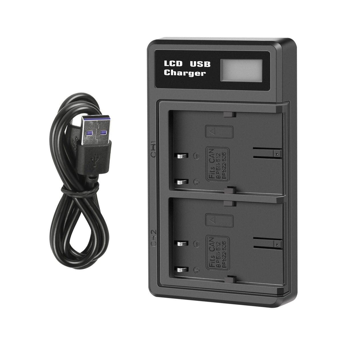 2x BP-511 Battery &LCD Dual Charger For Canon EOS 40D 50D BP-511A 300D 20D 30D