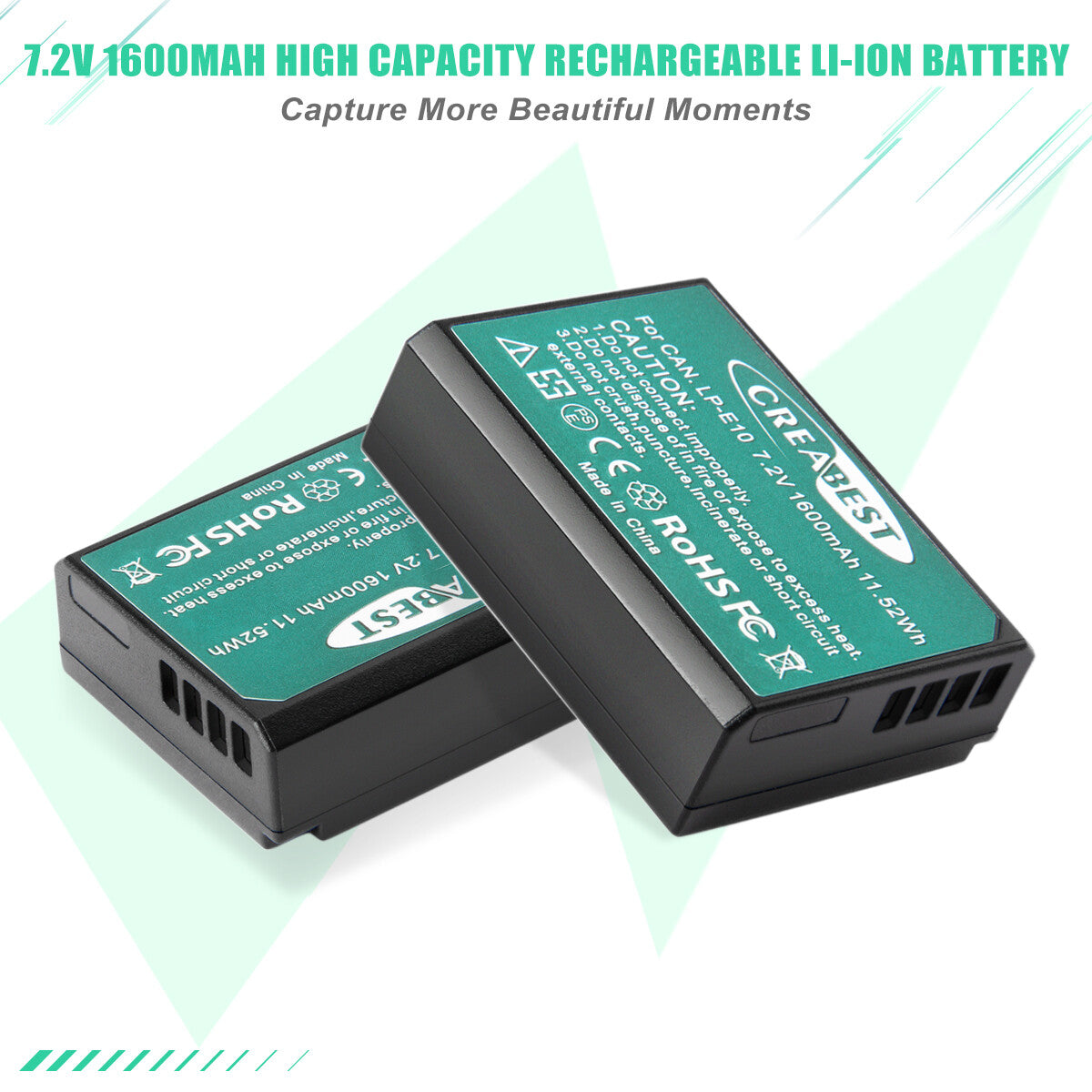 2x LP-E10 Battery &Charger For Canon Rebel T3 T5 Kiss X50 EOS 1200D 1300D 2000D