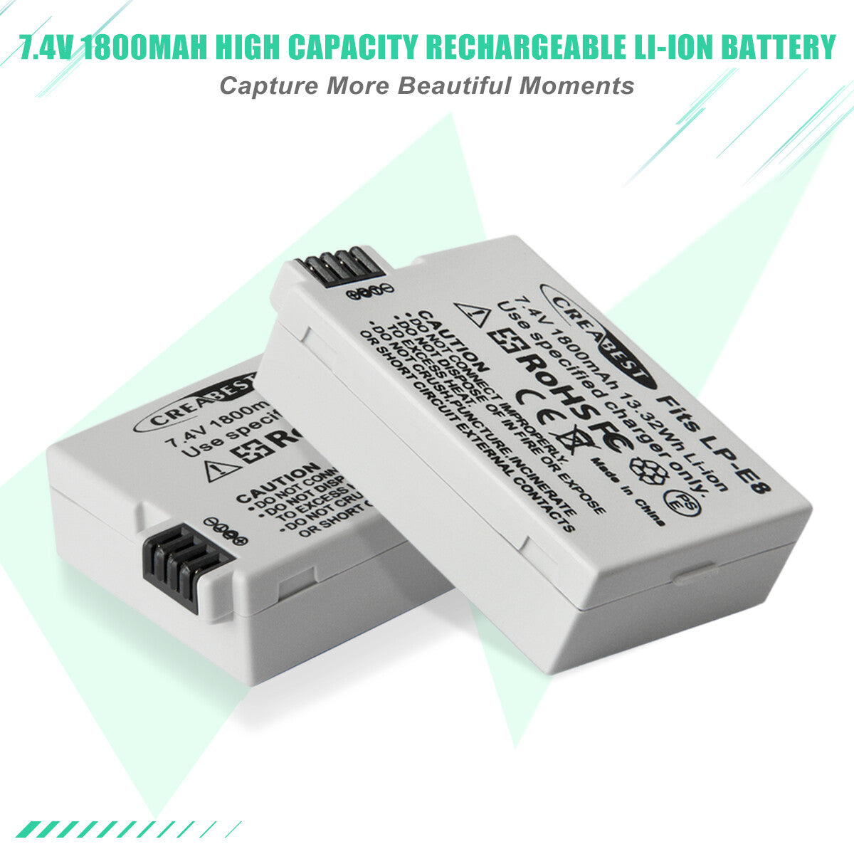 SHENTEC 2x LP-E8 Battery+ Dual Charger For Canon EOS 550D 600D 650D 700D Kiss T2i X4 X5