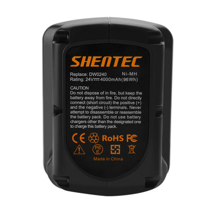 SHENTEC 24V 4000mAh Ni-MH Replacement Battery For Dewalt DE-24 DE0240 DE0241 DE0243 DW0242 DW0240 DW007