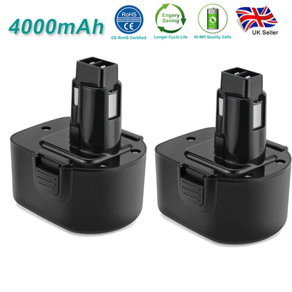 SHENTEC 2 Pack 4000mAh 12V Ni-MH Battery For Dewalt DE9074 DW9071 DE9501 DE9075 DC981 DW9072