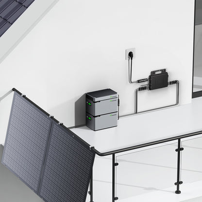 Balcony Power Station 800W Flexible Solar Kit With 4 x 200 W Solar Panel & Inverter 800W,1600W Smart Hub &2 X 1024WH Power Box
