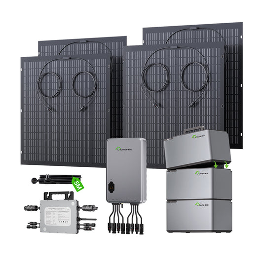 Balcony Power Station 800W Flexible Solar Kit With 4 x 200 W Solar Panel & Inverter 800W,Smart Hub &3 X 1024WH Power Box