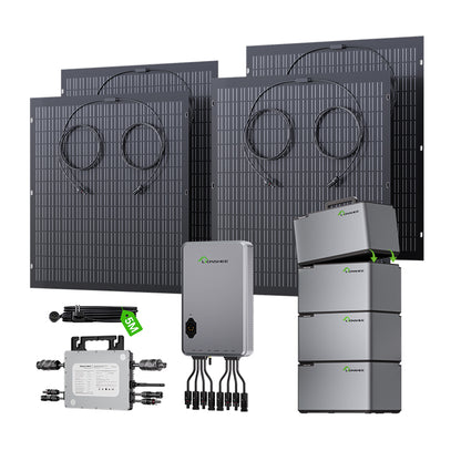 Balcony Power Station 800W Flexible Solar Kit With 4 x 200 W Solar Panel & Inverter 800W,Smart Hub &4 X 1024WH Power Box