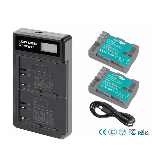 2X 2.2Ah EN-EL3E Battery +Dual Charger For Nikon D70 D70S D100 D50 D90 D700 D300
