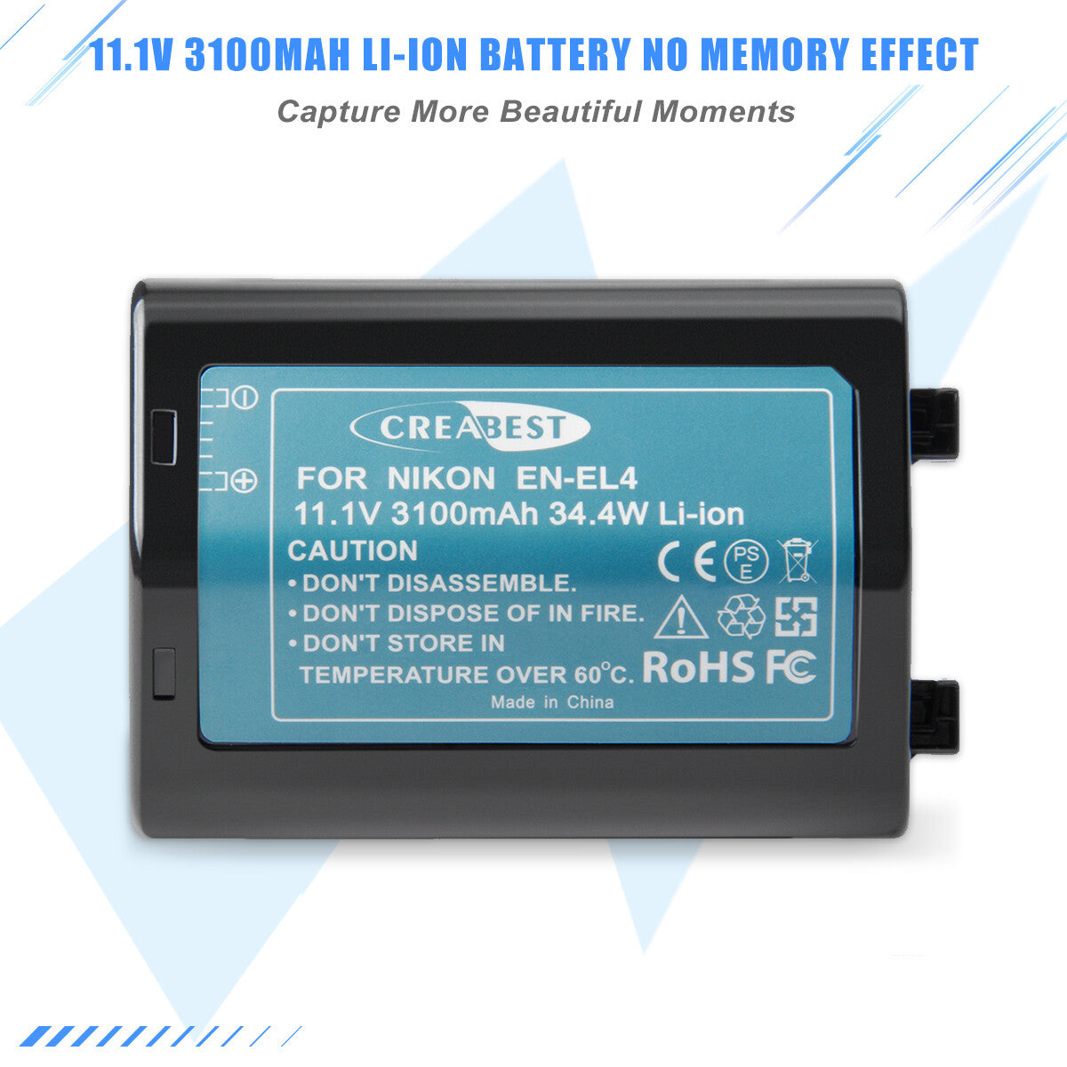 3100mAh EN-EL4 Battery For Nikon EN-EL4e F6 D2X D2Xs D2H D2Hs D3 D3S D3X EN-EL4a