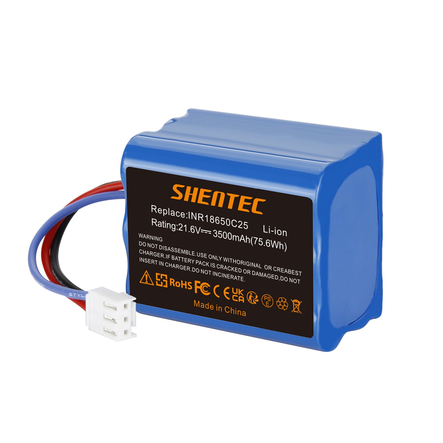 SHENTEC 3.5Ah 21,6V Replacement Battery for Philips FC6721 FC6723 FC6721 FC6722 FC6729 INR18650C25