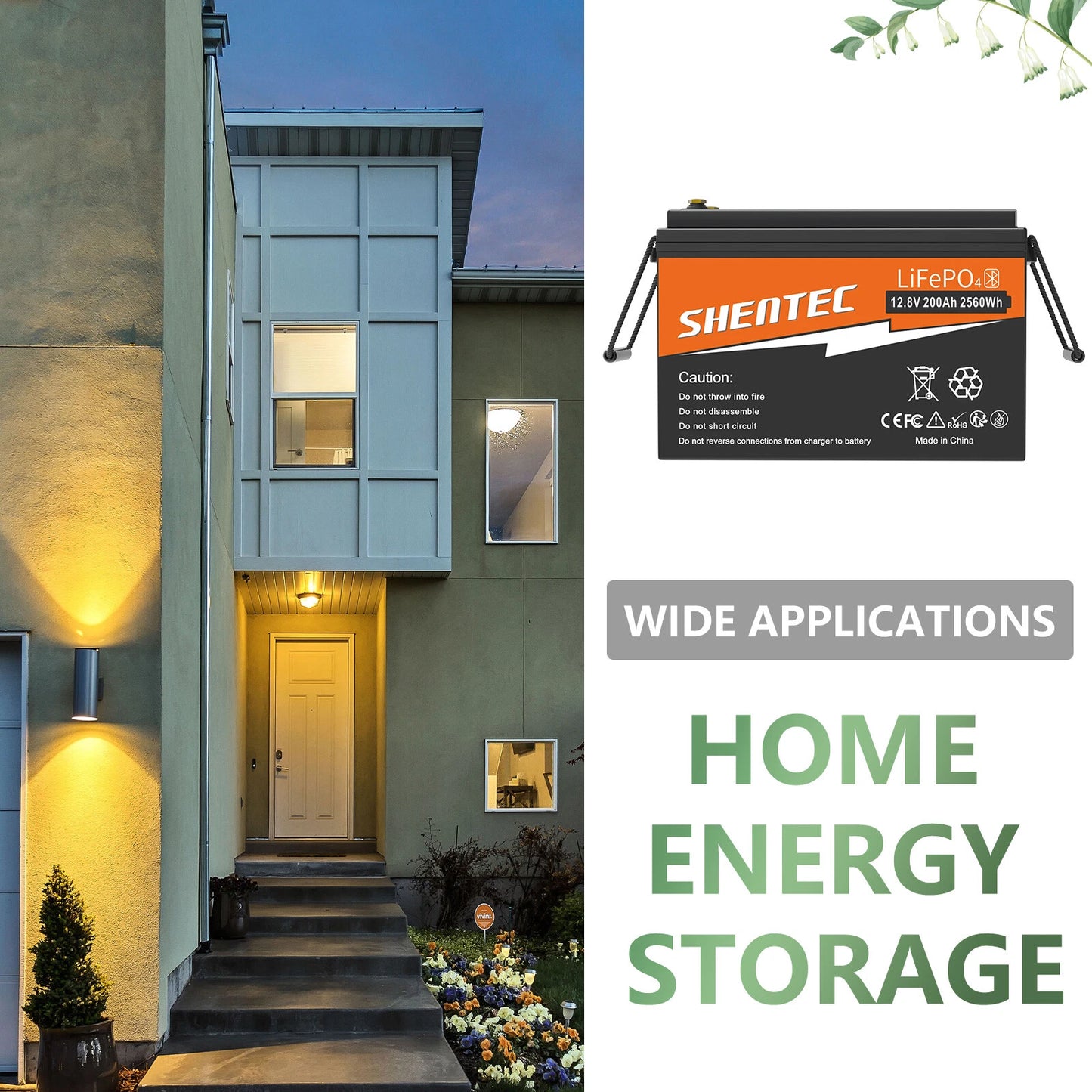 SHENTEC 12V 200Ah Lithium LiFePO4 Battery for Boat Camper 6000+Cycle