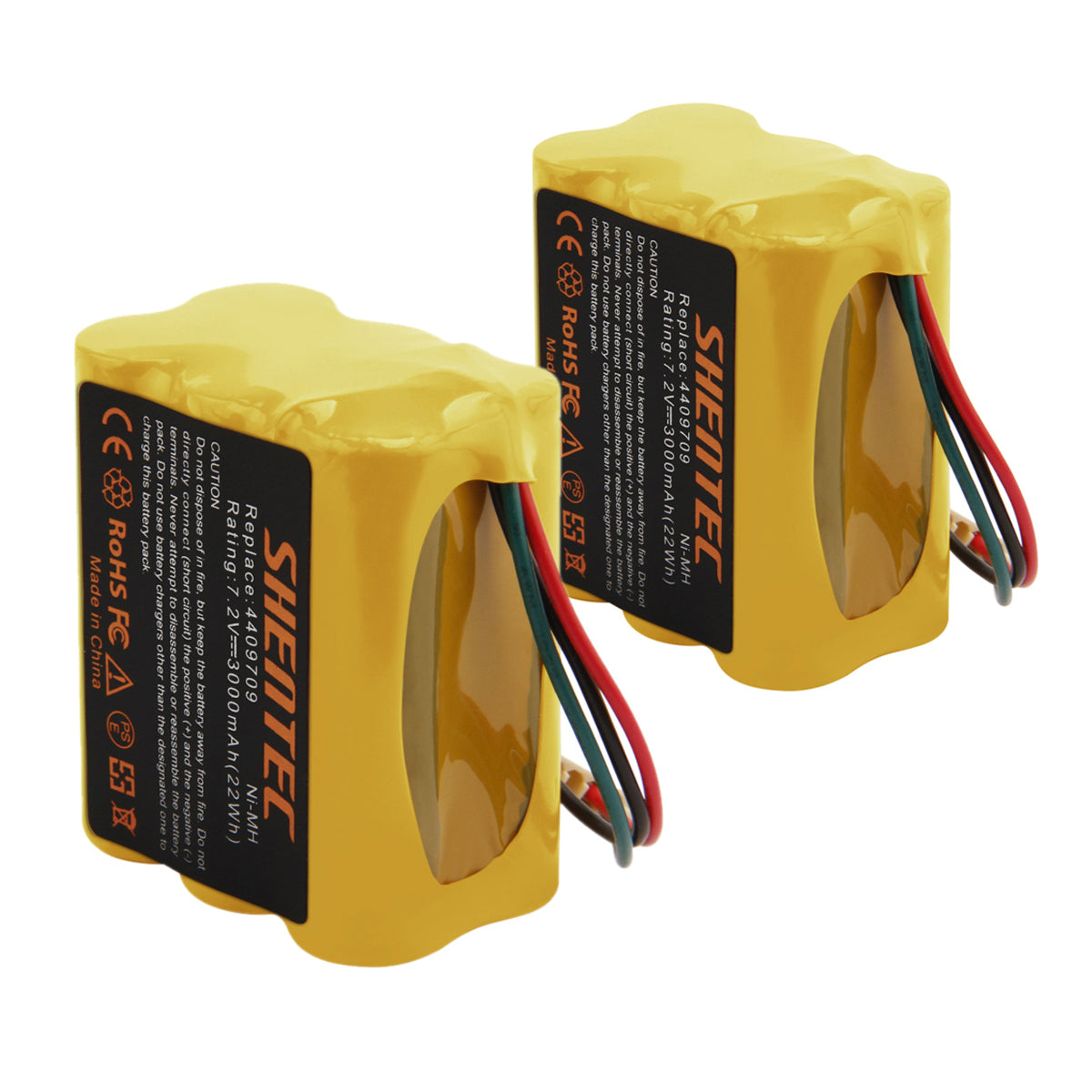 SHENTEC 2x 3.0AH 7.2V Ni-MH Battery For iRobot Braava 390 380T 390T 4409709 Mint Plus 5200C