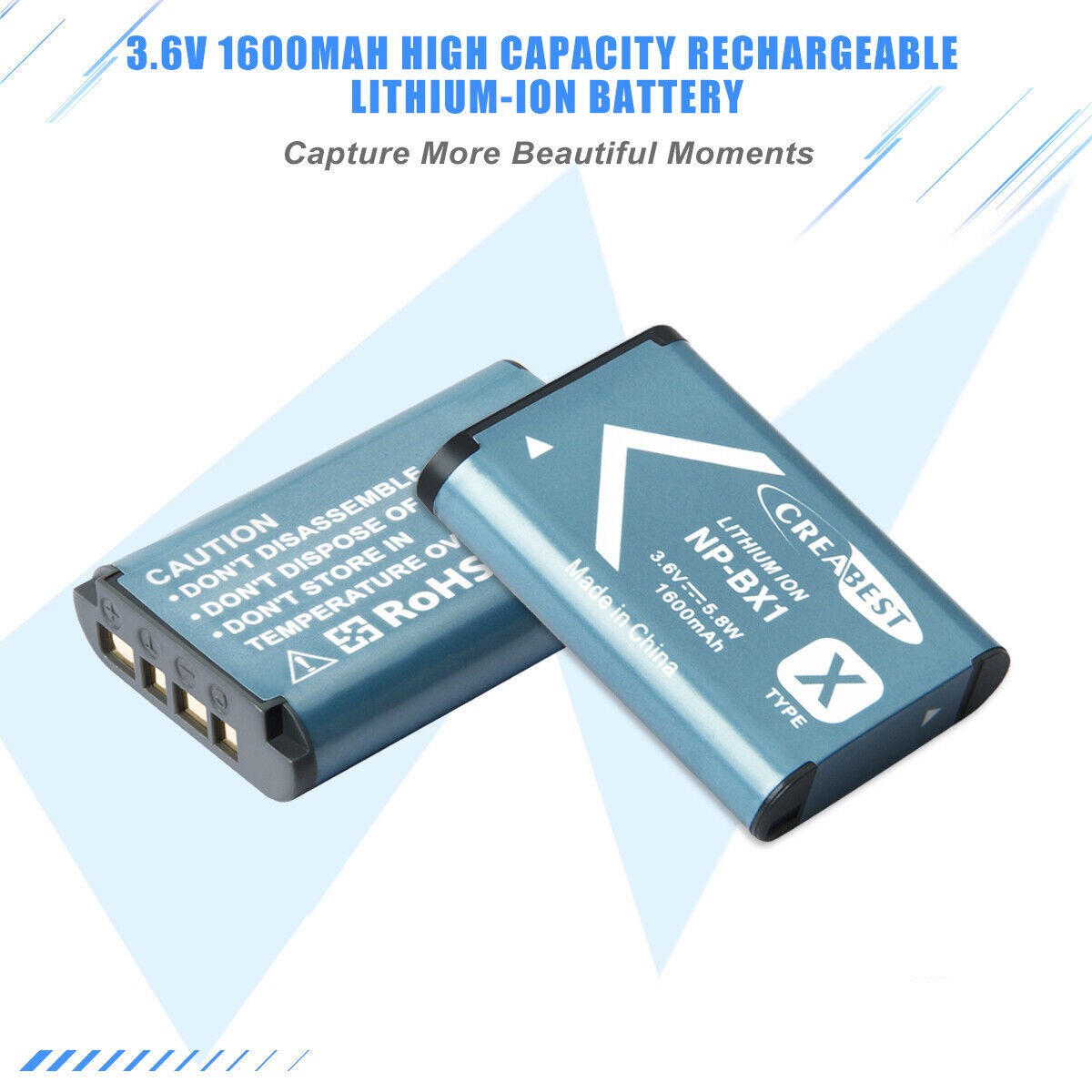 SHENTEC 2-Pack NP-BX1 Battery for Sony DSC-RX100 HX300 H400 WX350 WX400 HX50V HX60